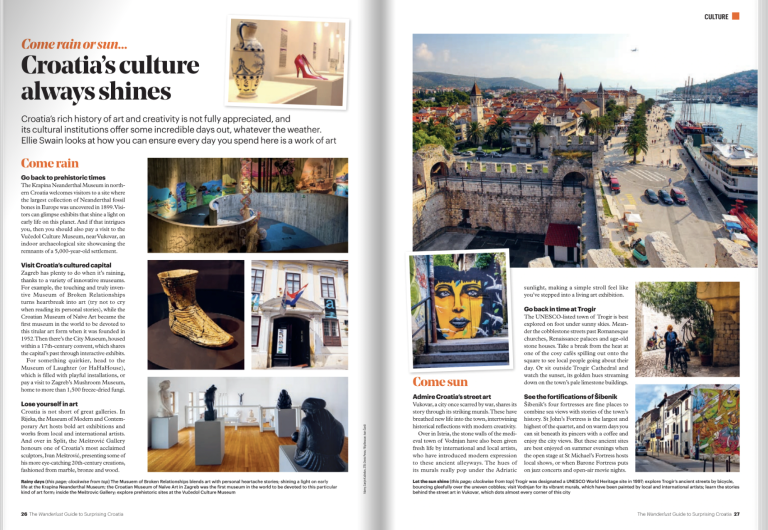 Snippet of Croatia feature for Wanderlust Magazine