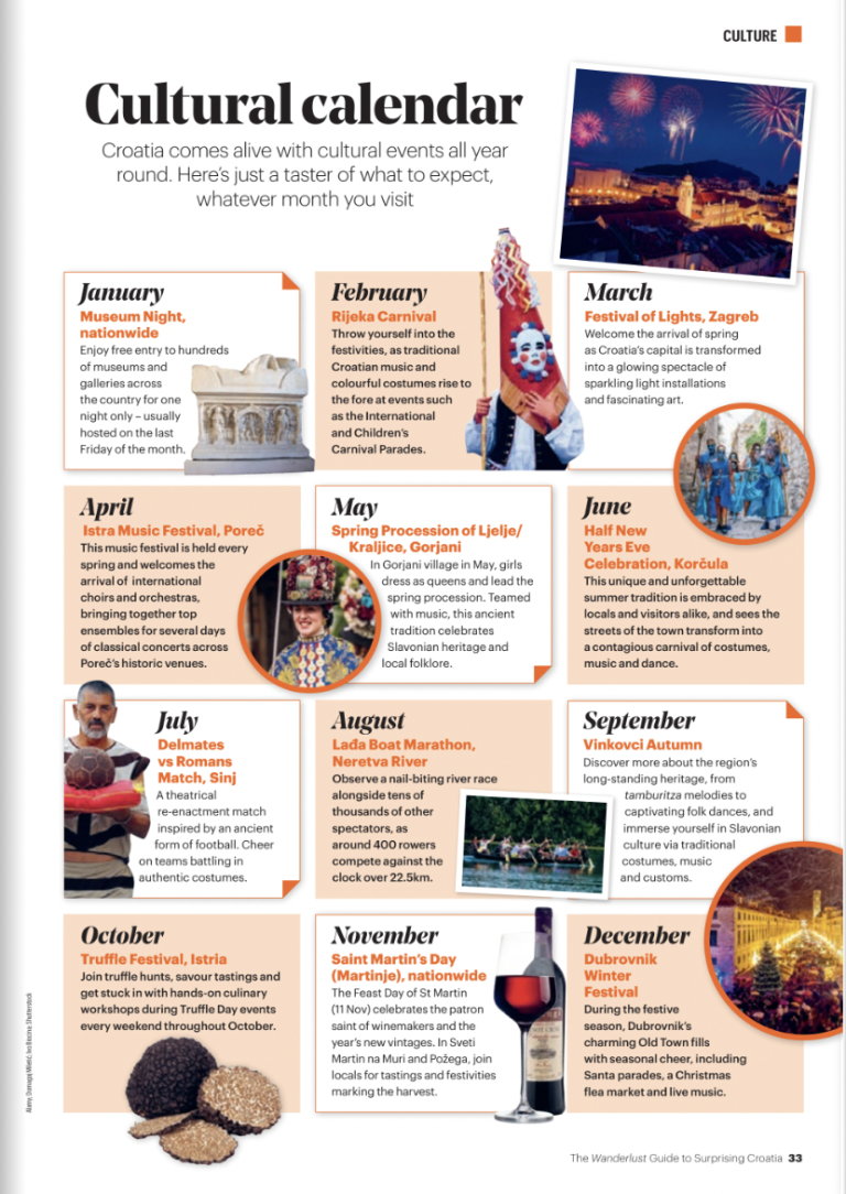 Croatia's cultural calendar